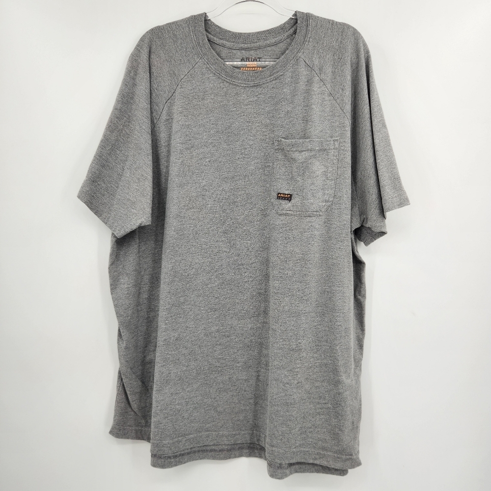 Ariat Rebar Short Sleeve Pocket T-shirt Mens Size 2XL Gray